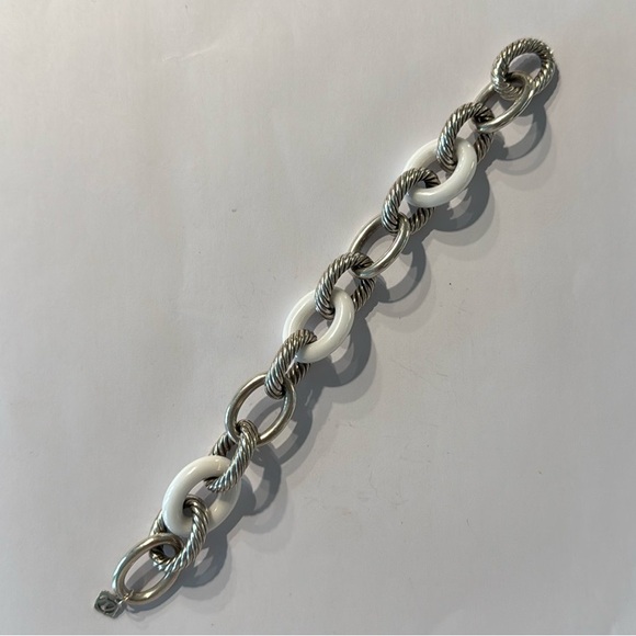 David Yurman Ceramic Extra Large Oval Link Chain Bracelet in Sterling Silver. - Picture 1 of 4